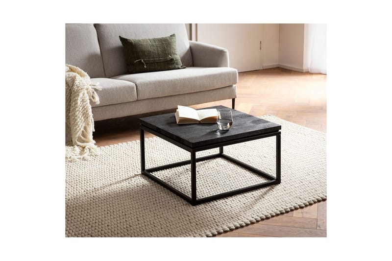 Sofabord Wohnling massivt tre, klassisk metallramme, moderne stil 60x60x35 cm - 60x60x35 cm - Møbler - Bord - Sofabord