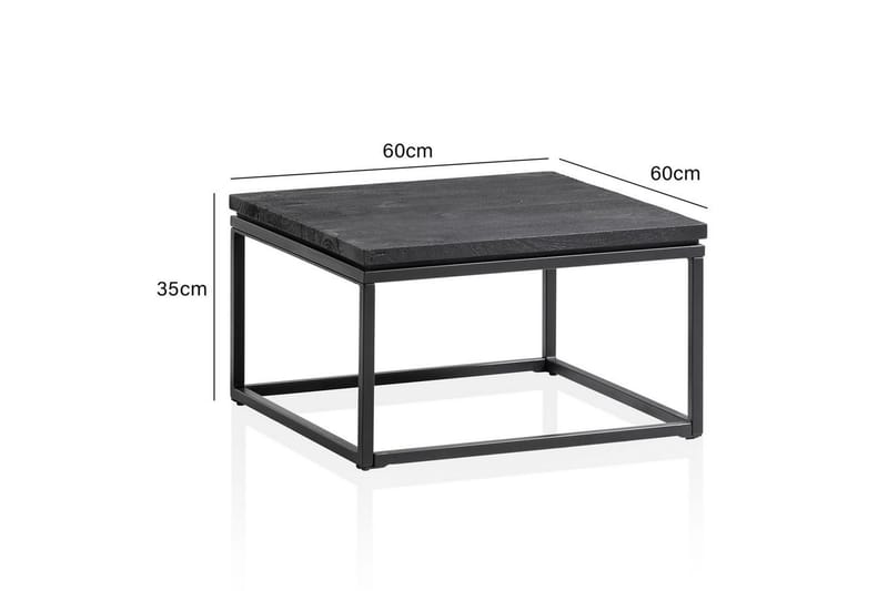 Sofabord Wohnling massivt tre, klassisk metallramme, moderne stil 60x60x35 cm - 60x60x35 cm - Møbler - Bord - Sofabord