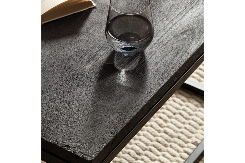 Sofabord Wohnling massivt tre, klassisk metallramme, moderne stil 60x60x35 cm - 60x60x35 cm - Møbler - Bord - Sofabord
