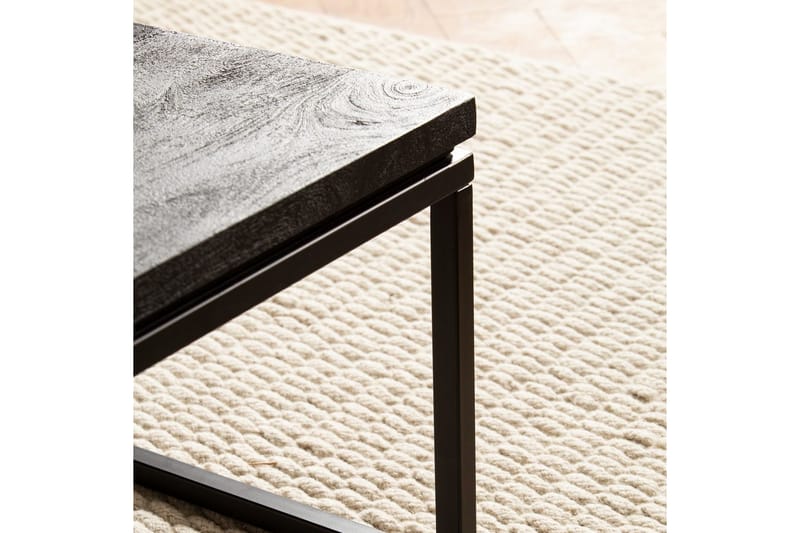 Sofabord Wohnling massivt tre, klassisk metallramme, moderne stil 60x60x35 cm - 60x60x35 cm - Møbler - Bord - Sofabord