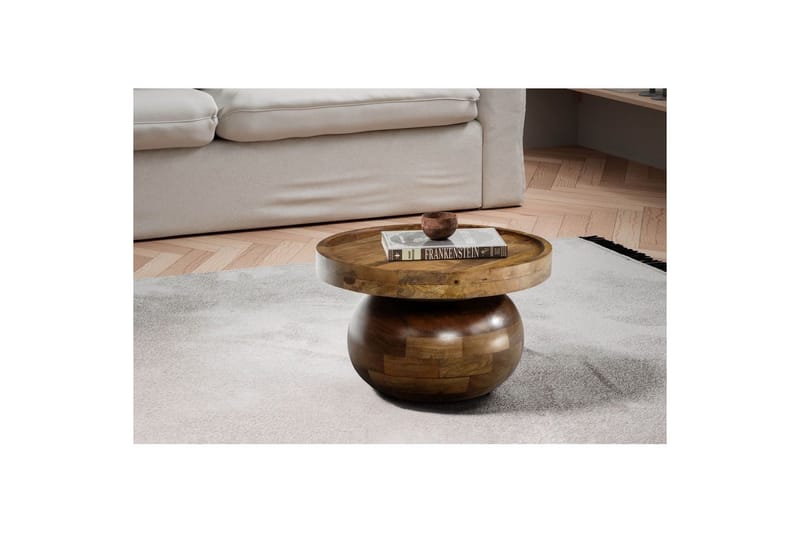 Sofabord Wohnling Massivt tre, mango, 50 cm, organisk utseende, moderne - Møbler - Bord - Sofabord