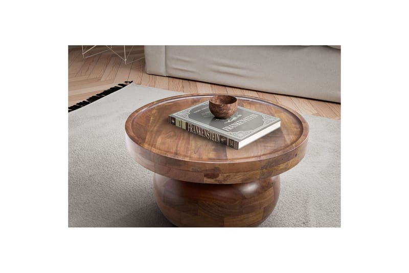 Sofabord Wohnling Massivt tre, mango, 50 cm, organisk utseende, moderne - Møbler - Bord - Sofabord