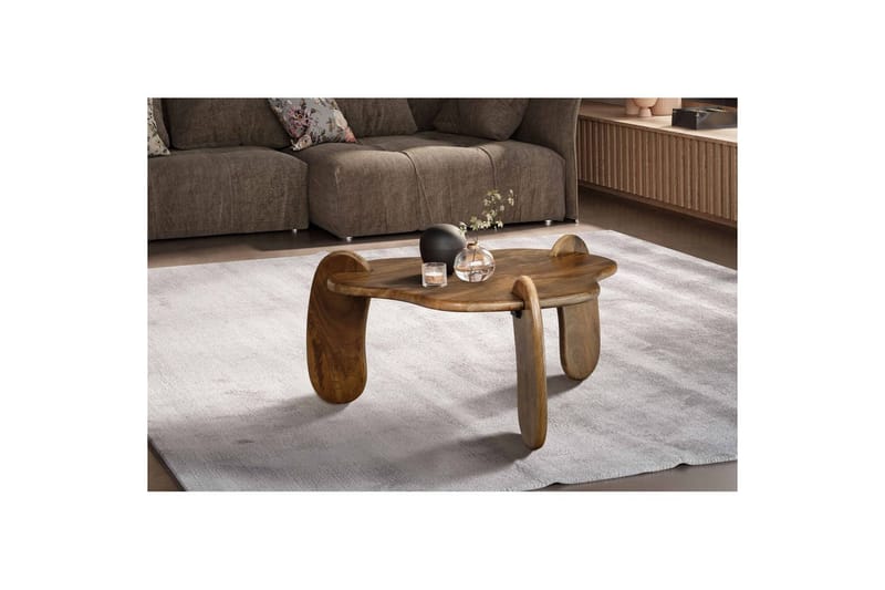 Sofabord Wohnling Massivt tre, mango, 78 cm, organisk utseende, moderne - Møbler - Bord - Sofabord