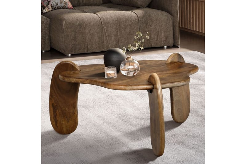 Sofabord Wohnling Massivt tre, mango, 78 cm, organisk utseende, moderne - Møbler - Bord - Sofabord