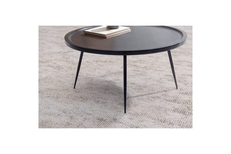 Sofabord Wohnling massivt tre, rund 75 cm med nåleben, landlig stil Svart - Svart - Møbler - Bord - Sofabord