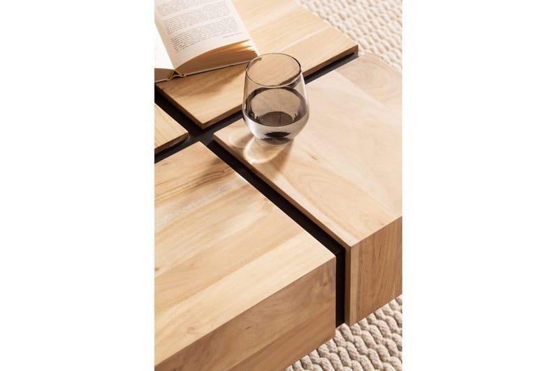 Sofabord Wohnling massivt tre 60 cm kube, kvadratisk, moderne stil lys brun - lys brun - Møbler - Bord - Sofabord
