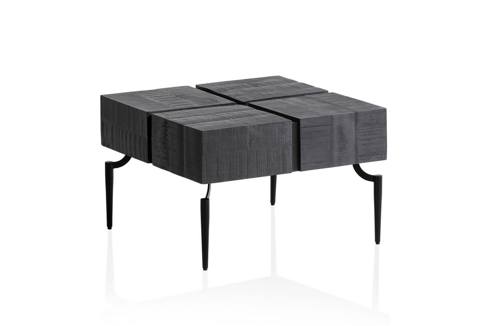 Sofabord Wohnling massivt tre 60 cm kube, kvadratisk, moderne stil Svart - Svart - Møbler - Bord - Sofabord