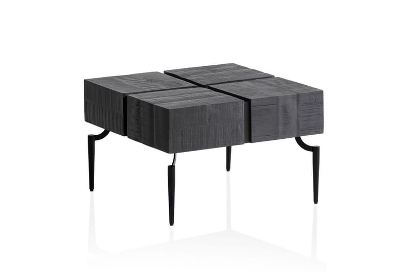 Sofabord Wohnling massivt tre 60 cm kube, kvadratisk, moderne stil Svart - Svart - Møbler - Bord - Sofabord