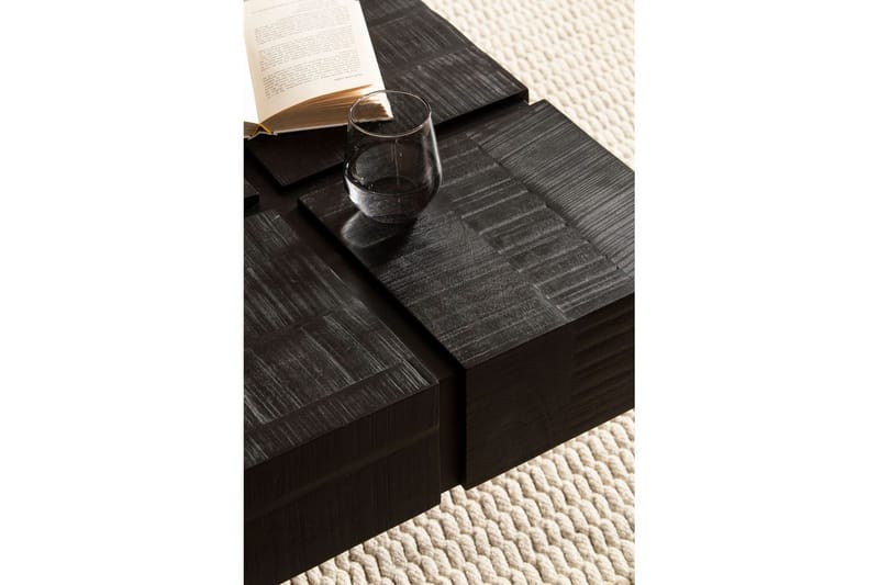 Sofabord Wohnling massivt tre 60 cm kube, kvadratisk, moderne stil Svart - Svart - Møbler - Bord - Sofabord