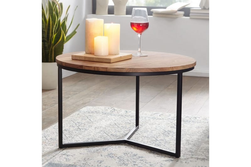 Sofabord Wohnling Massivt tre 60 cm rund moderne - Møbler - Bord - Sofabord