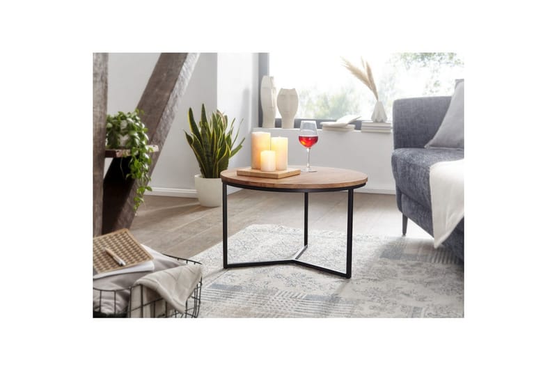 Sofabord Wohnling Massivt tre 60 cm rund moderne - Møbler - Bord - Sofabord