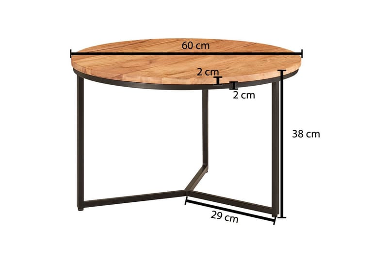 Sofabord Wohnling Massivt tre 60 cm rund moderne - Møbler - Bord - Sofabord