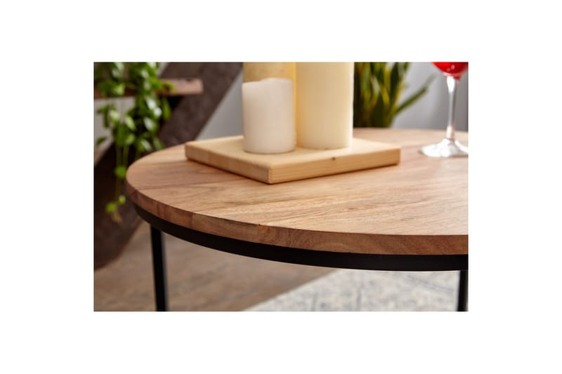 Sofabord Wohnling Massivt tre 60 cm rund moderne - Møbler - Bord - Sofabord