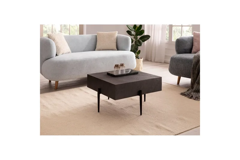 Sofabord Wohnling Massivt tre firkantet moderne steinutseende moderne - Møbler - Bord - Sofabord