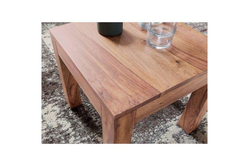 Sofabord Wohnling Massivt tre landlig stil klassisk håndlaget 45x45 cm, Akasie - 45x45 cm, Akasie - Møbler - Bord - Sofabord