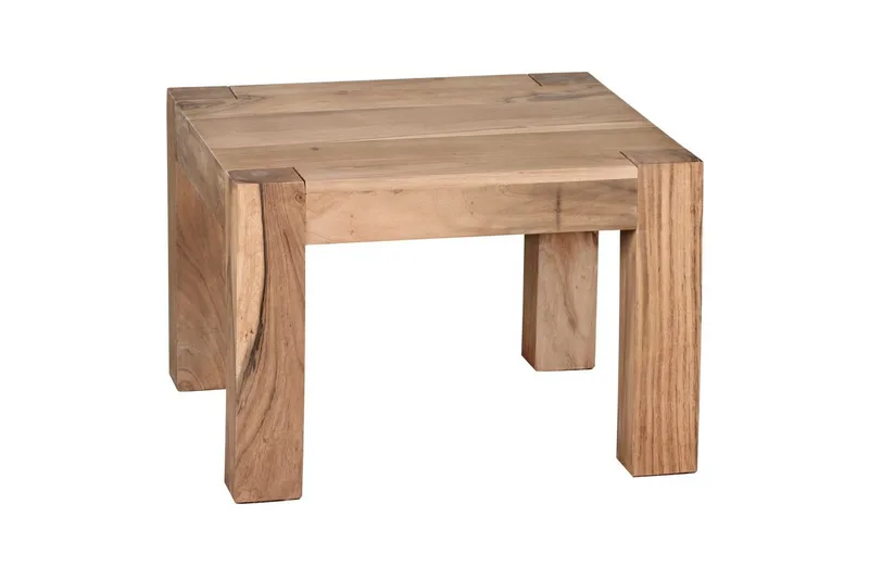Sofabord Wohnling Massivt tre landlig stil klassisk håndlaget 60x60 cm, Akasie, 60x60 cm, Akasie