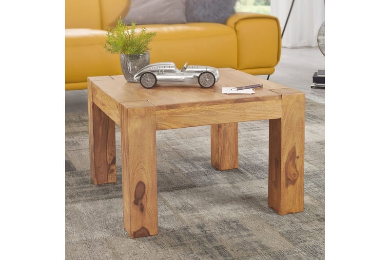 Sofabord Wohnling Massivt tre landlig stil klassisk håndlaget 60x60 cm, Akasie - 60x60 cm, Akasie - Møbler - Bord - Sofabord