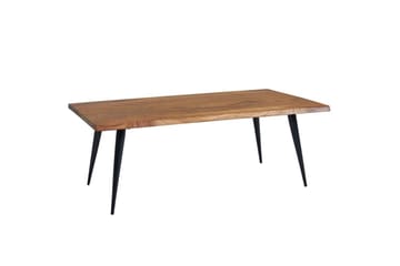 Sofabord Wohnling Massivt tre med buet kant og nåleformede metallben, landlig stil - Møbler - Bord - Sofabord