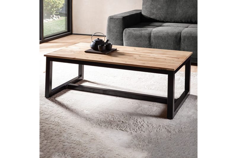 Sofabord Wohnling Massivt tre med industrielle metallben landlig stil - Møbler - Bord - Sofabord