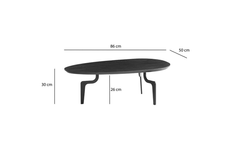 Sofabord Wohnling Massivt tre oval 86 cm moderne - Møbler - Bord - Sofabord