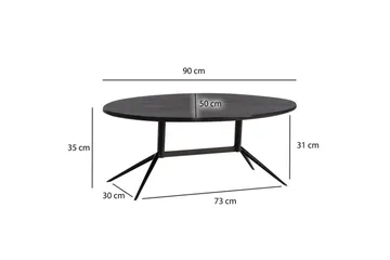 Sofabord Wohnling Massivt tre oval 90 cm moderne - Møbler - Bord - Sofabord