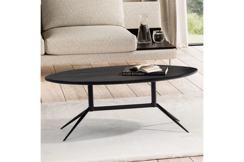 Sofabord Wohnling Massivt tre oval 90 cm moderne - Møbler - Bord - Sofabord