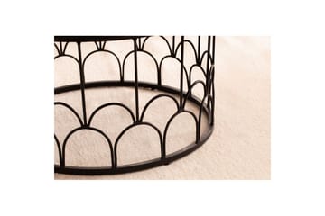 Sofabord Wohnling Massivt treverk rund 60 cm med moderne metallramme moderne - Møbler - Bord - Sofabord