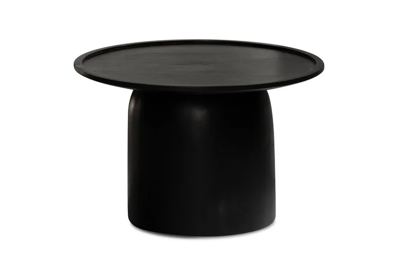 Sofabord Wohnling Massivt treverk rund 60 cm sylinderstil base klassisk moderne, undefined