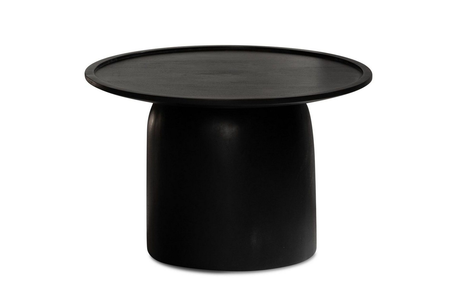 Sofabord Wohnling Massivt treverk rund 60 cm sylinderstil base klassisk moderne -