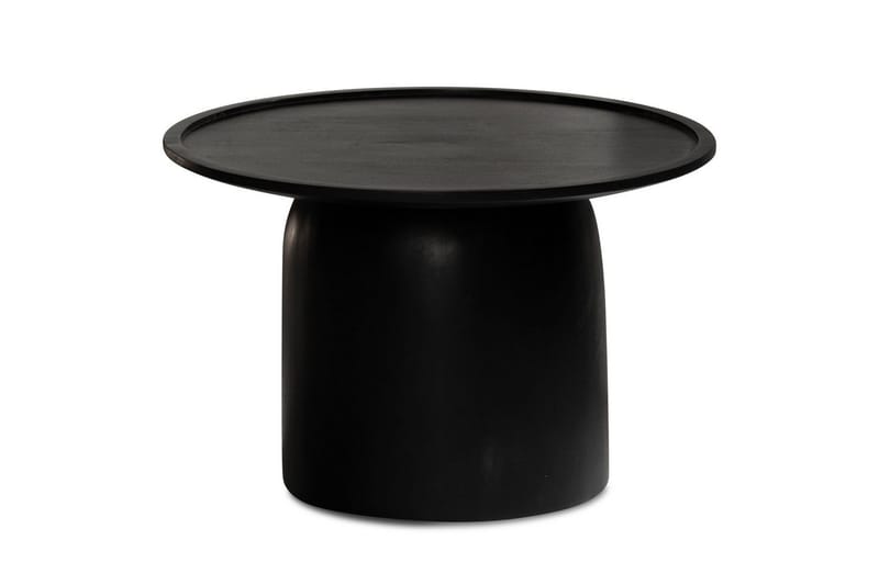 Sofabord Wohnling Massivt treverk rund 60 cm sylinderstil base klassisk moderne - Møbler - Bord - Sofabord