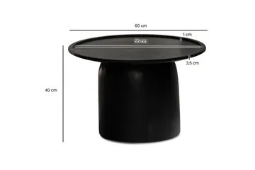 Sofabord Wohnling Massivt treverk rund 60 cm sylinderstil base klassisk moderne - Møbler - Bord - Sofabord