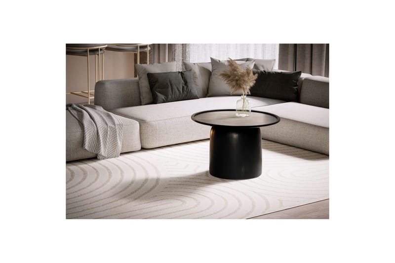 Sofabord Wohnling Massivt treverk rund 60 cm sylinderstil base klassisk moderne - Møbler - Bord - Sofabord