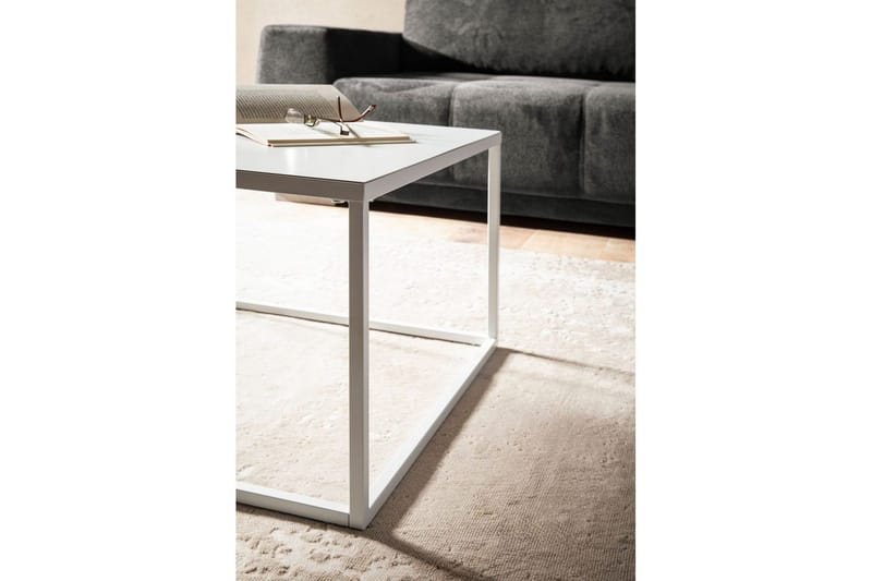 Sofabord Wohnling metall kvadratisk, moderne stil Hvit - Hvit - Møbler - Bord - Sofabord