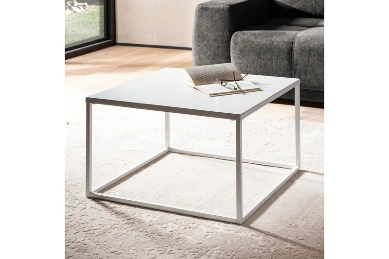 Sofabord Wohnling metall kvadratisk, moderne stil Hvit - Hvit - Møbler - Bord - Sofabord