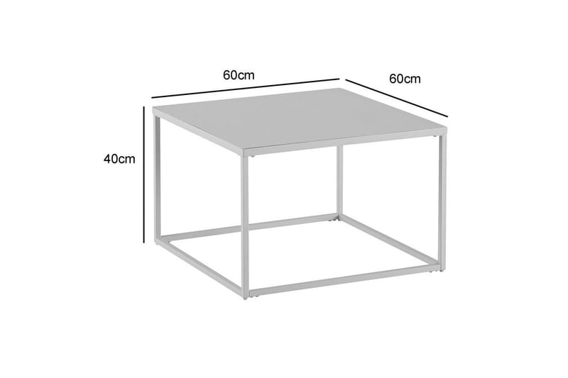 Sofabord Wohnling metall kvadratisk, moderne stil Hvit - Hvit - Møbler - Bord - Sofabord