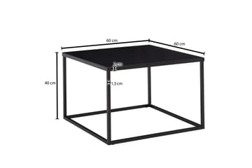 Sofabord Wohnling metall kvadratisk, moderne stil Svart - Svart - Møbler - Bord - Sofabord