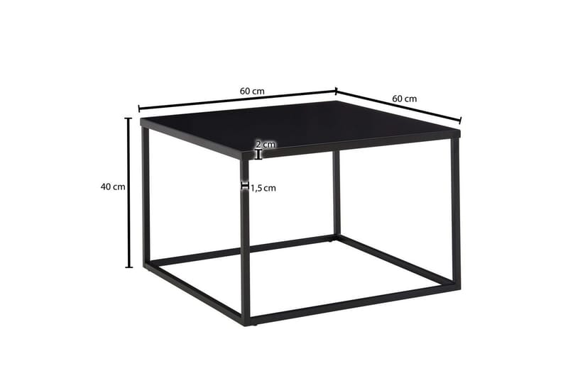 Sofabord Wohnling metall kvadratisk, moderne stil Svart - Svart - Møbler - Bord - Sofabord