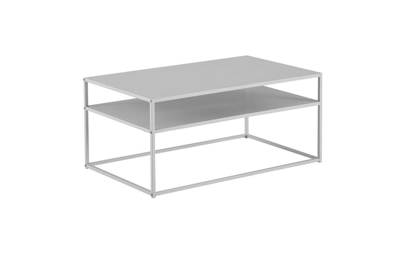Sofabord Wohnling metall rektangulær med brett, moderne stil Hvit - Hvit - Møbler - Bord - Sofabord
