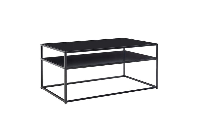Sofabord Wohnling metall rektangulær med brett, moderne stil Svart, Svart