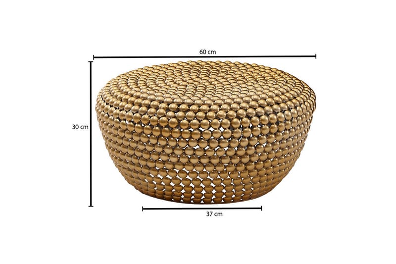 Sofabord Wohnling Metall Rund 60 cm Halvkule Overflate Moderne - Møbler - Bord - Sofabord