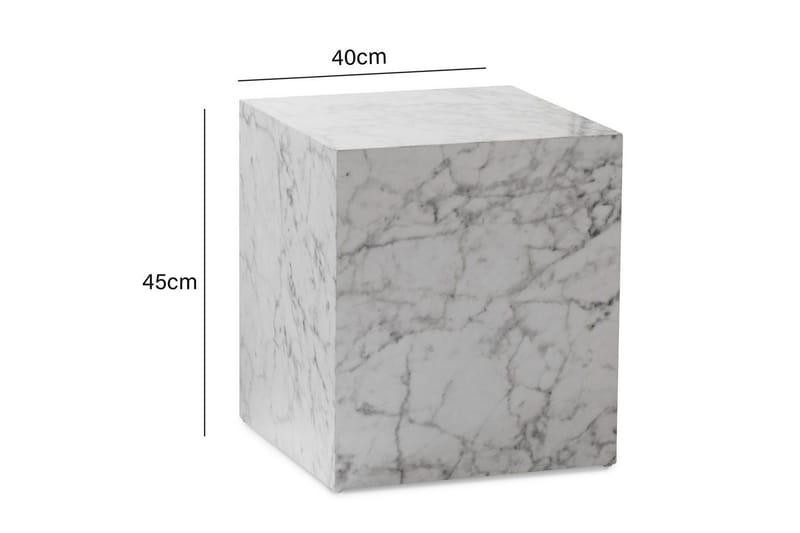 Sofabord Wohnling MONOBLOC marmorlook 40x40x45 cm, moderne stil Marmor Hvit - Marmor Hvit - Møbler - Bord - Sofabord