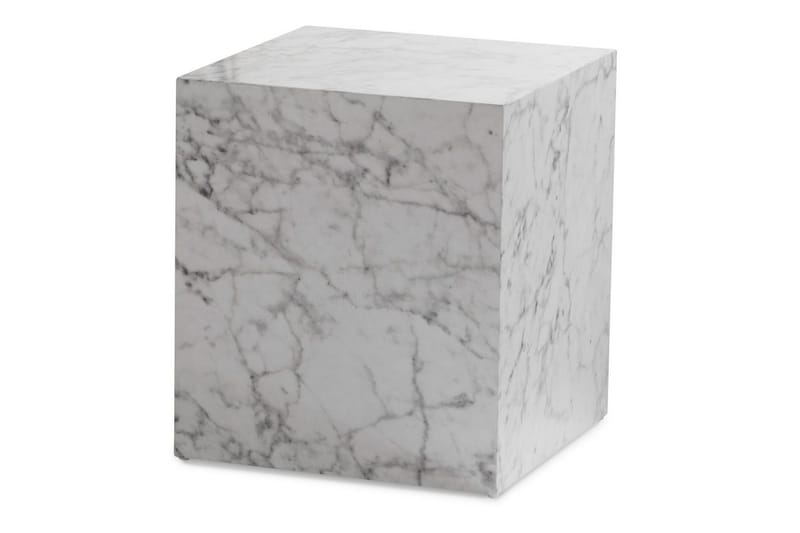 Sofabord Wohnling MONOBLOC marmorlook 40x40x45 cm, moderne stil Marmor Hvit - Marmor Hvit - Møbler - Bord - Sofabord