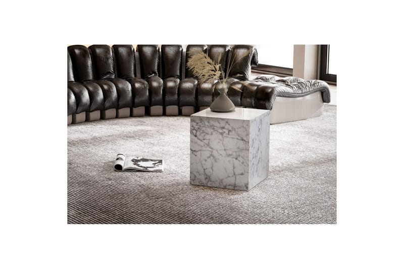 Sofabord Wohnling MONOBLOC marmorlook 40x40x45 cm, moderne stil Marmor Hvit - Marmor Hvit - Møbler - Bord - Sofabord