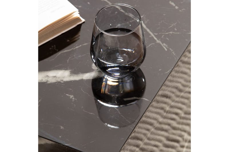 Sofabord Wohnling MONOBLOC marmorlook 40x40x45 cm, moderne stil Svart marmor - Svart marmor - Møbler - Bord - Sofabord