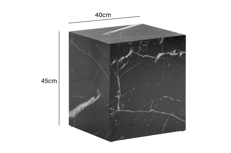 Sofabord Wohnling MONOBLOC marmorlook 40x40x45 cm, moderne stil Svart marmor - Svart marmor - Møbler - Bord - Sofabord