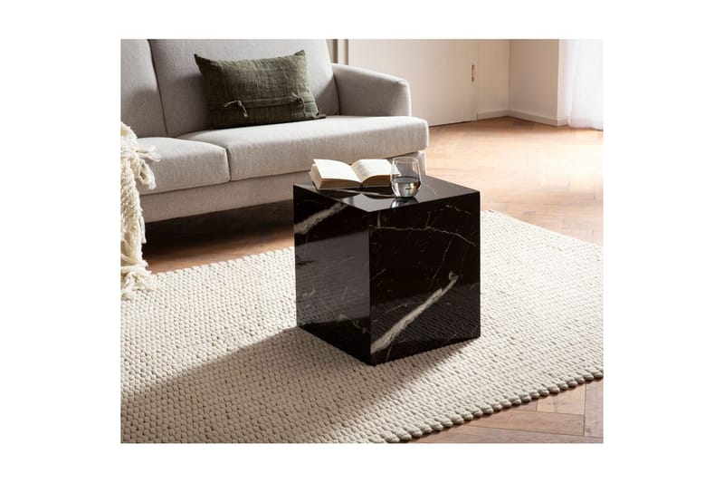 Sofabord Wohnling MONOBLOC marmorlook 40x40x45 cm, moderne stil Svart marmor - Svart marmor - Møbler - Bord - Sofabord