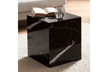 Sofabord Wohnling MONOBLOC marmorlook 40x40x45 cm, moderne stil Svart marmor - Svart marmor - Møbler - Bord - Sofabord