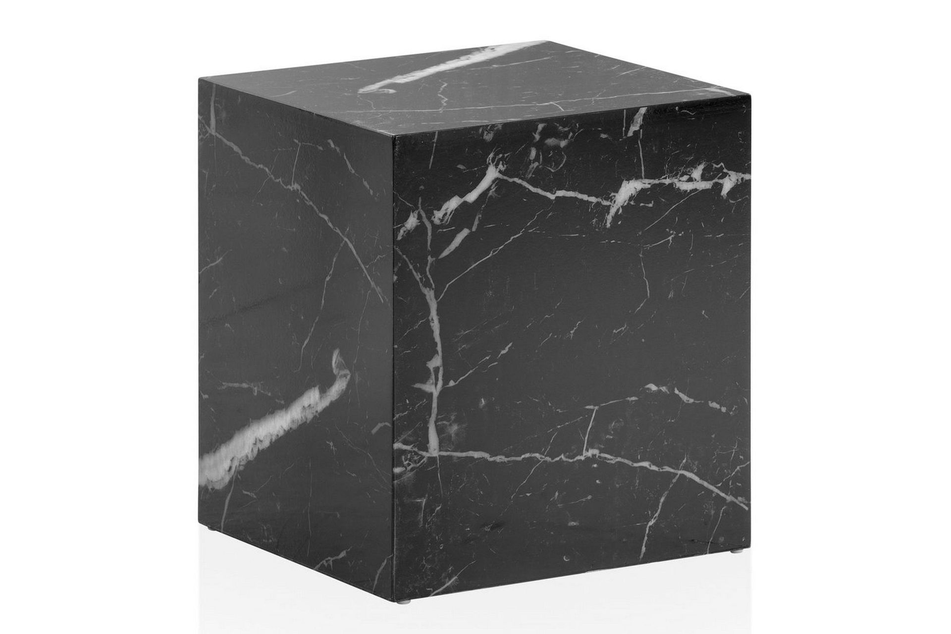 Sofabord Wohnling MONOBLOC marmorlook 40x40x45 cm, moderne stil Svart marmor - Svart marmor