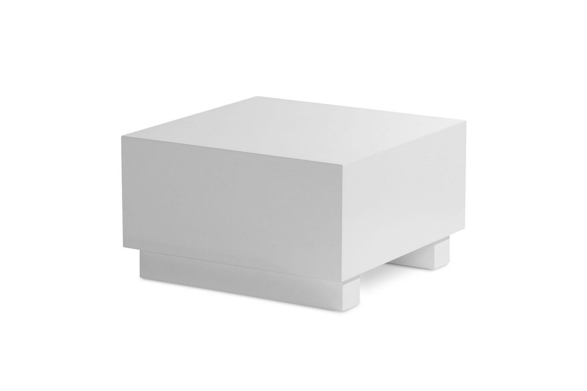 Sofabord Wohnling MONOBLOC moderne look, 60x60x35 cm, løperben Hvit - Hvit