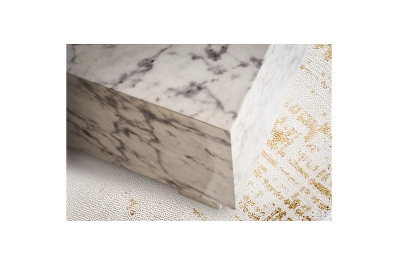 Sofabord Wohnling MONOBLOC moderne look, 60x60x35 cm, løperben Marmor Hvit - Marmor Hvit - Møbler - Bord - Sofabord